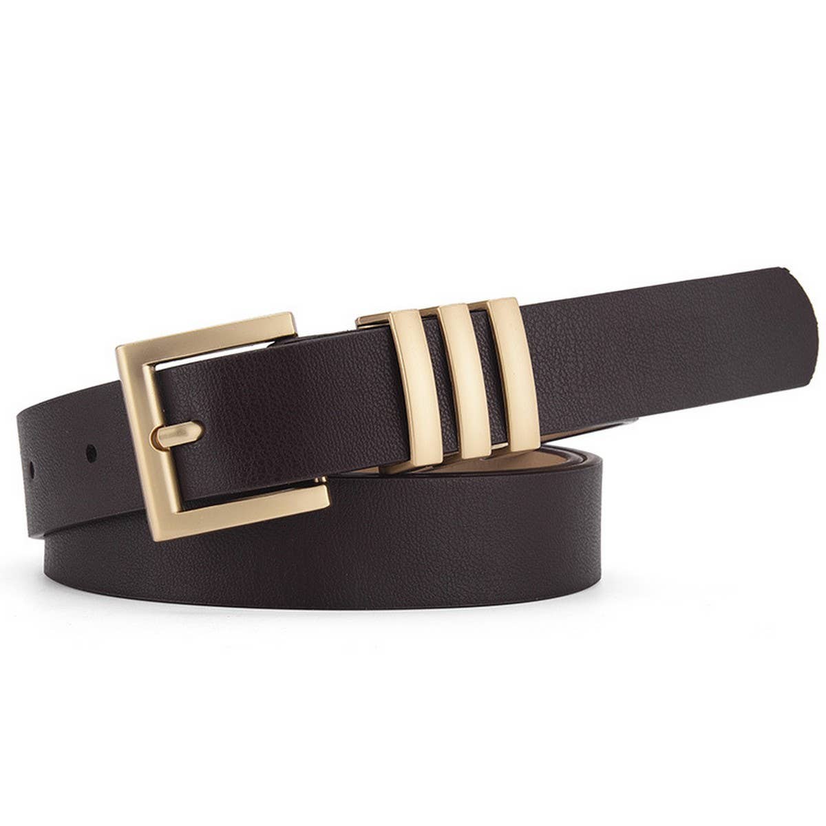 MATTE KOREAN STYLE METAL SQUARE BUCKLE BELT_CWASC0580