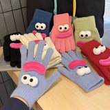 CARTOON KNITTED COLD PROOF TOUCH SCREEN GLOVES_CWAG0179