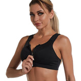 NON WIRED ZIPPER PLUS SIZE SPORTS BRA_CWMU0296