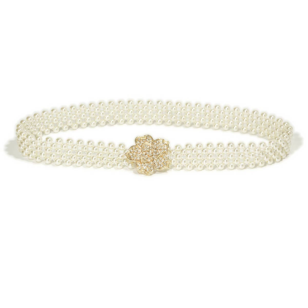 CASUAL WOMENS STRETCH COTTON PEARL WAIST CHAIN_CWABE0512