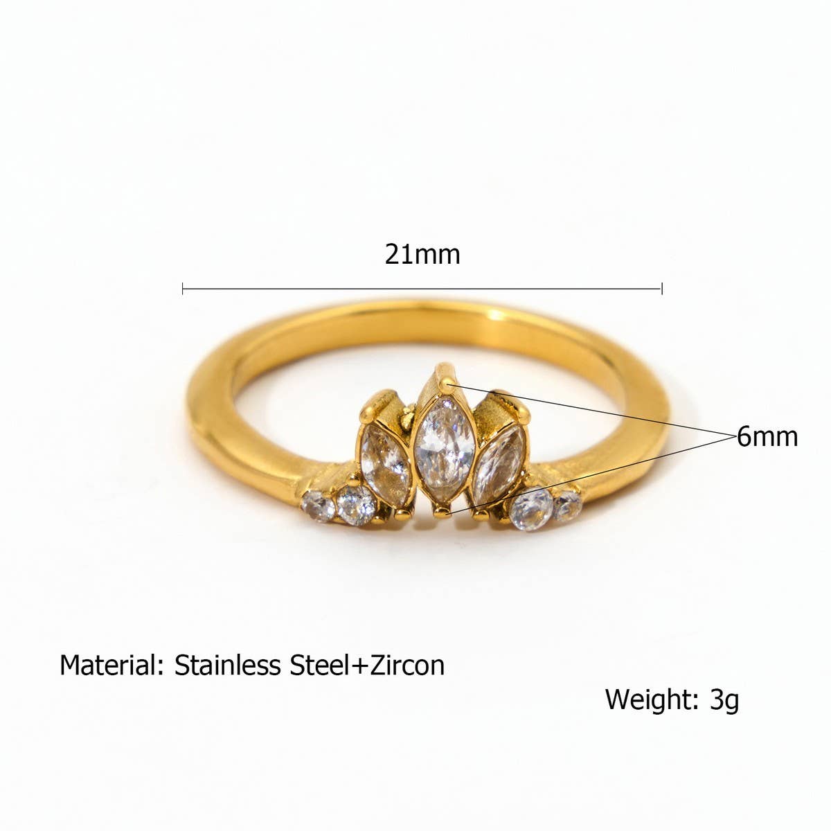 GEOMETRIC CZ STEEL RING WITH LUXE GLOSS FINISH_CWMM8931