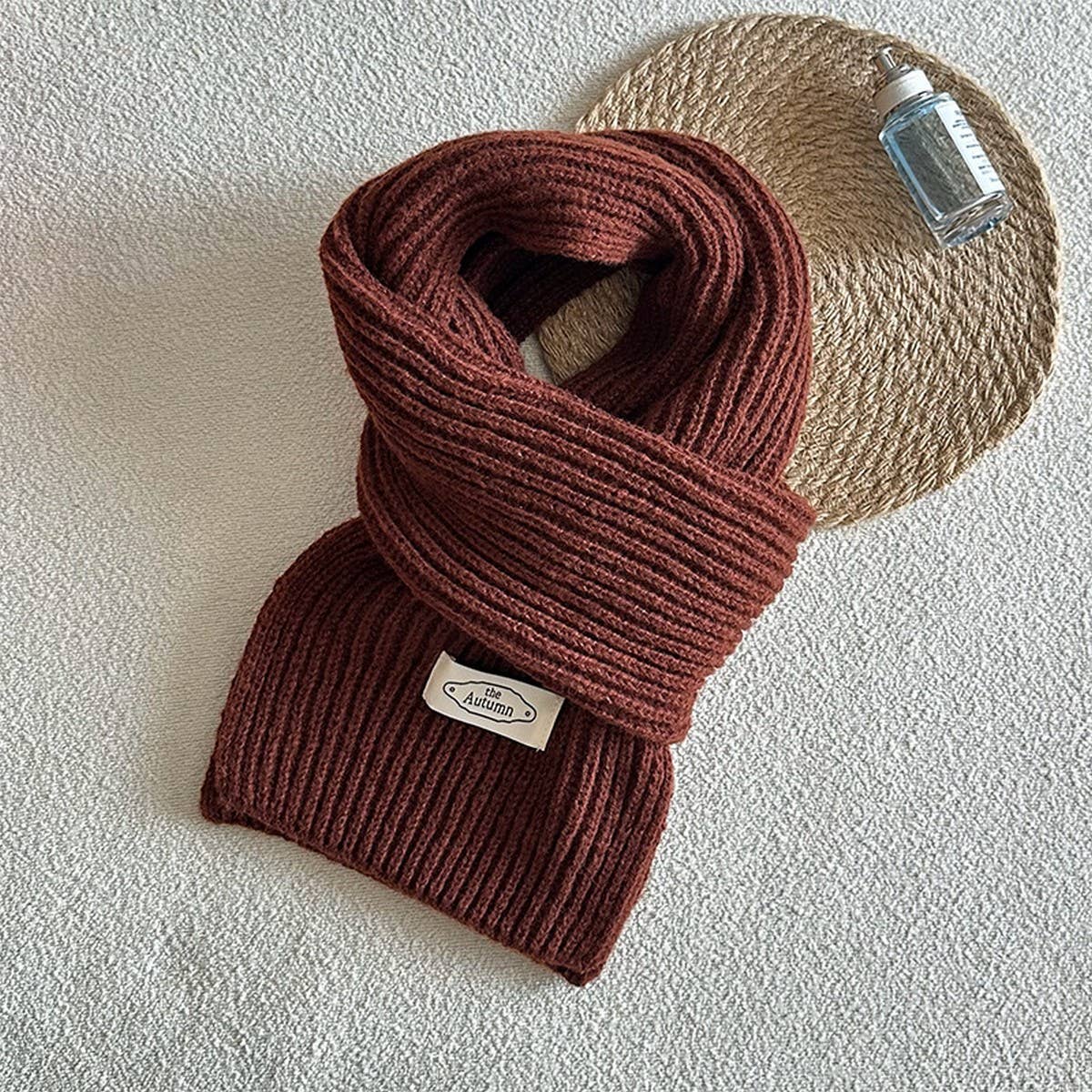 SOLID COLOR KNIT SCARF UNISEX WINTER ESSENTIAL_CWASC2280