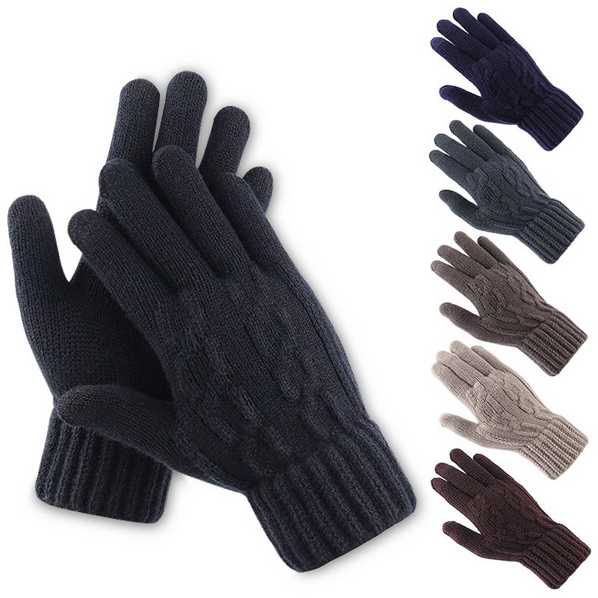 Winter Men'S Touch Screen Jacquard Knitted Gloves_Cwag0229