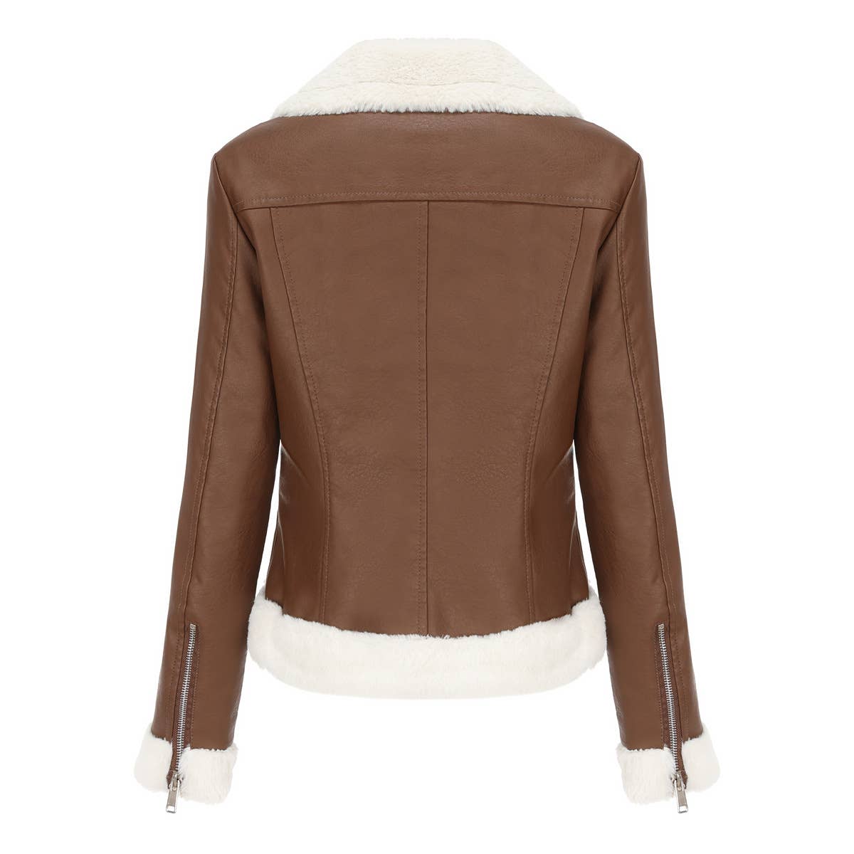 Warm Long Sleeve Lapel And Fleece Coat