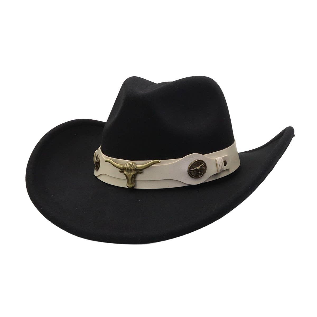 Western Ethnic Felt Cowboy Fedora Hat_Cwah04428