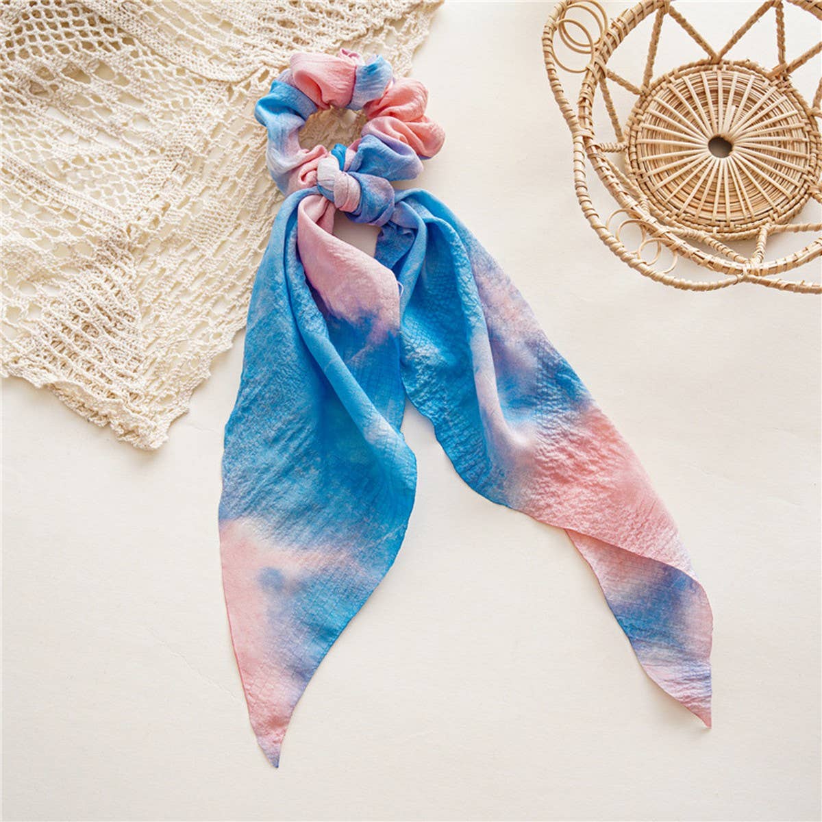 2024 NEW STYLE TIE DYE RIBBON BOW HAIR TIE_CWAHA1089