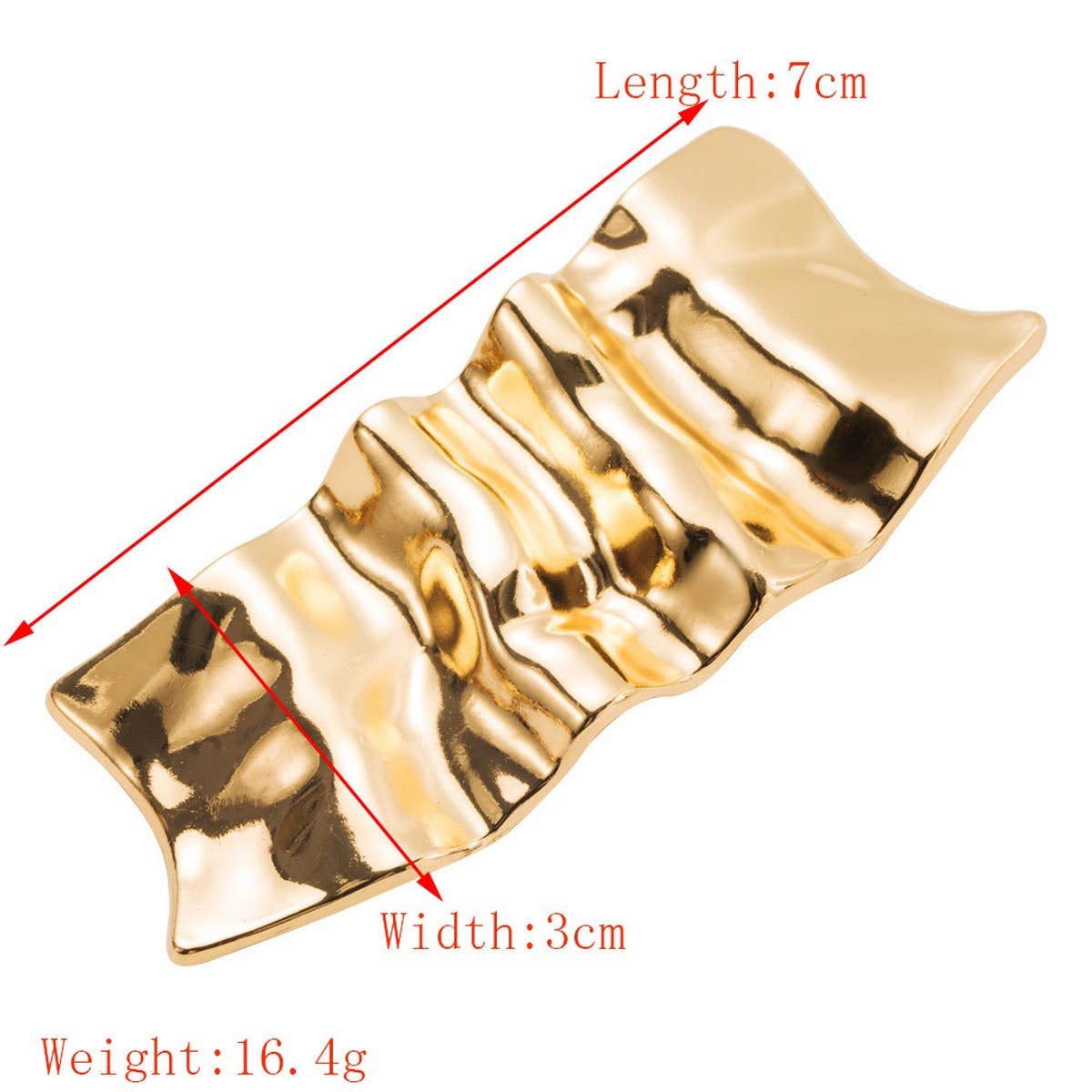 Wrinkled Metal Hair Clip Elegant Low Ponytail_Cwmm8539