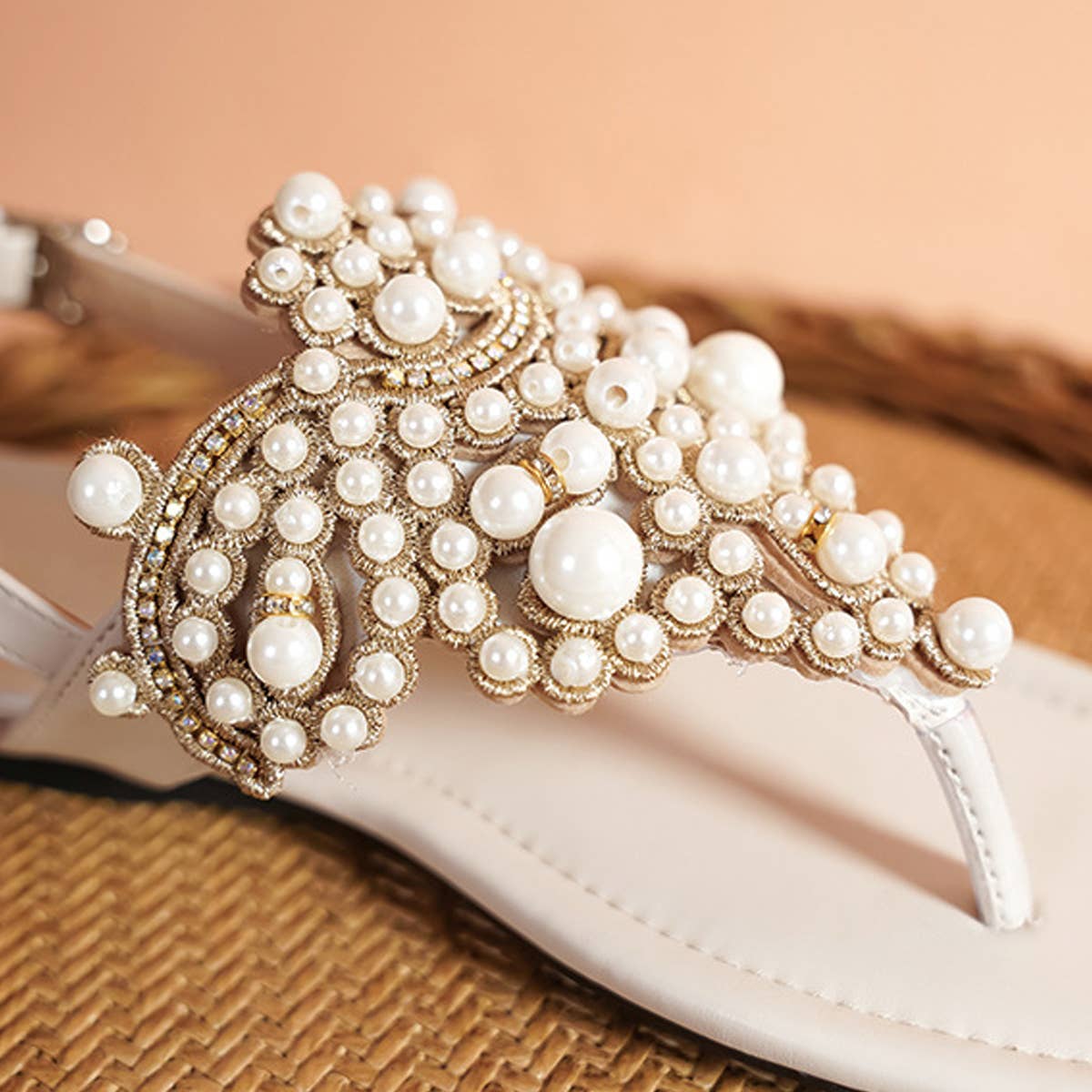 2024 PEARL SQUARE TOE FLIP TOE OPEN TOE SANDALS_CWSHS0703