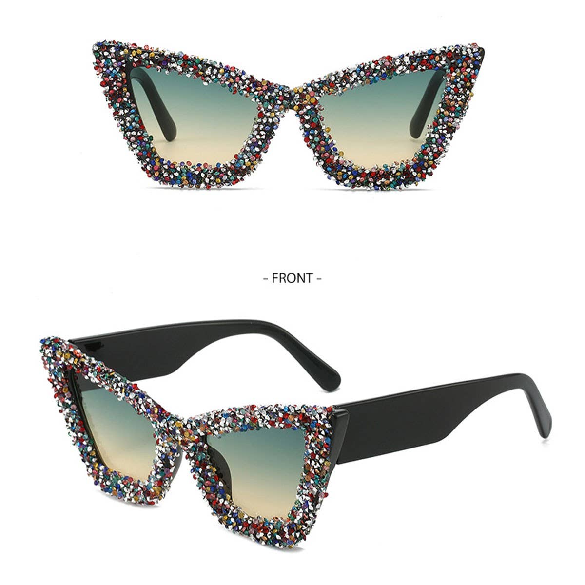 LARGE FRAME CAT EYE DIAMOND SUNGLASSES_CWASG0860