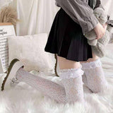 THIN KNEE LENGTH SOCKS LACE LOLITA SOCKS_CWMS0447