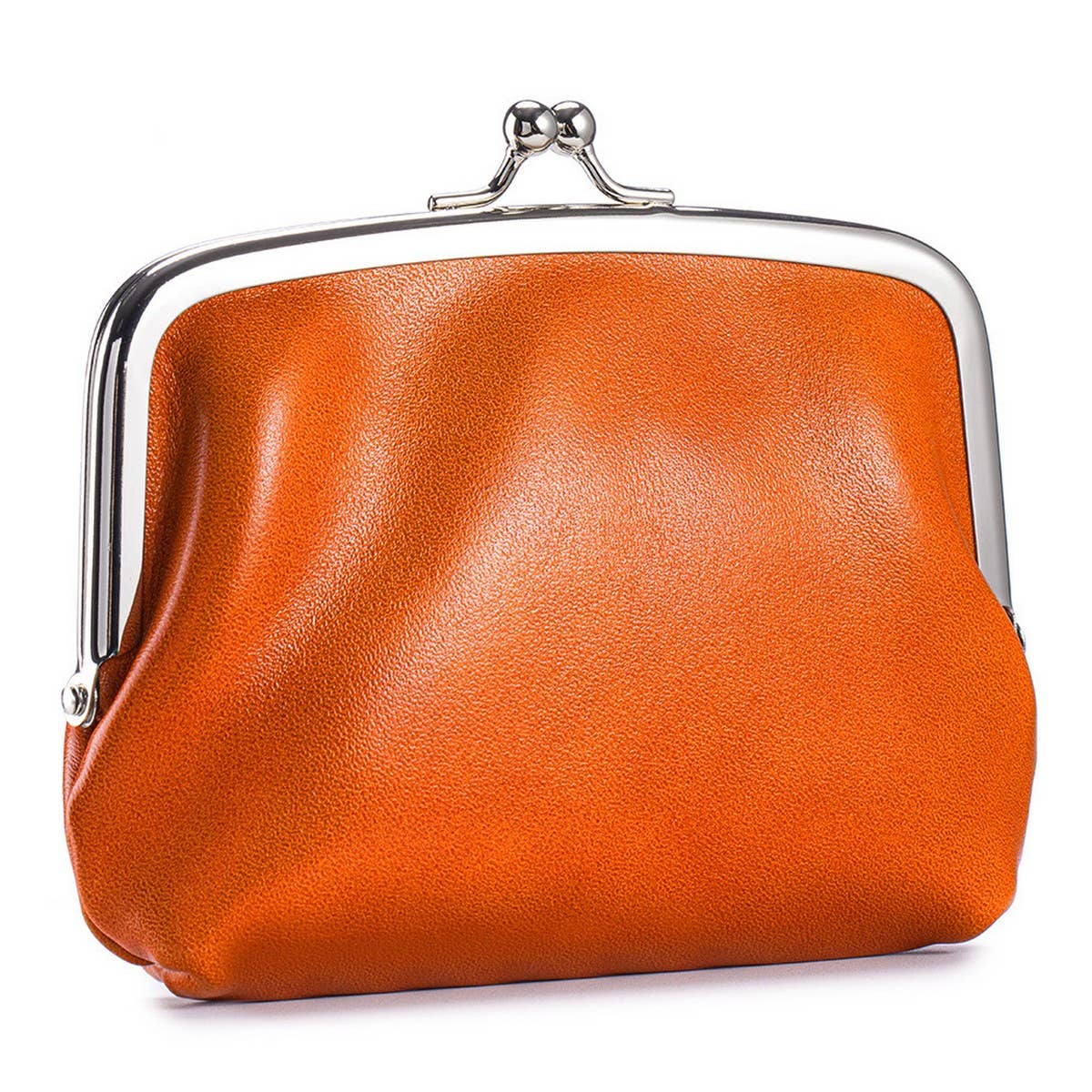 Vintage Leather Coin Wallet Double Clip Pouch_Cuab00386