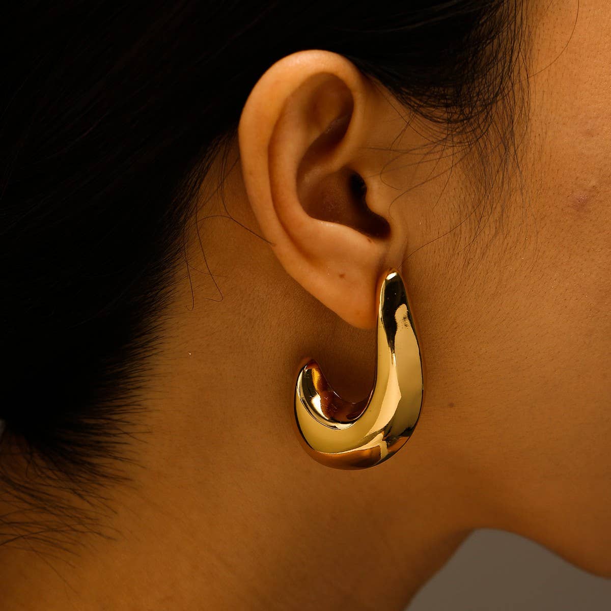 Unique Irregular 18K Steel Titanium Earrings_Cwmm8920