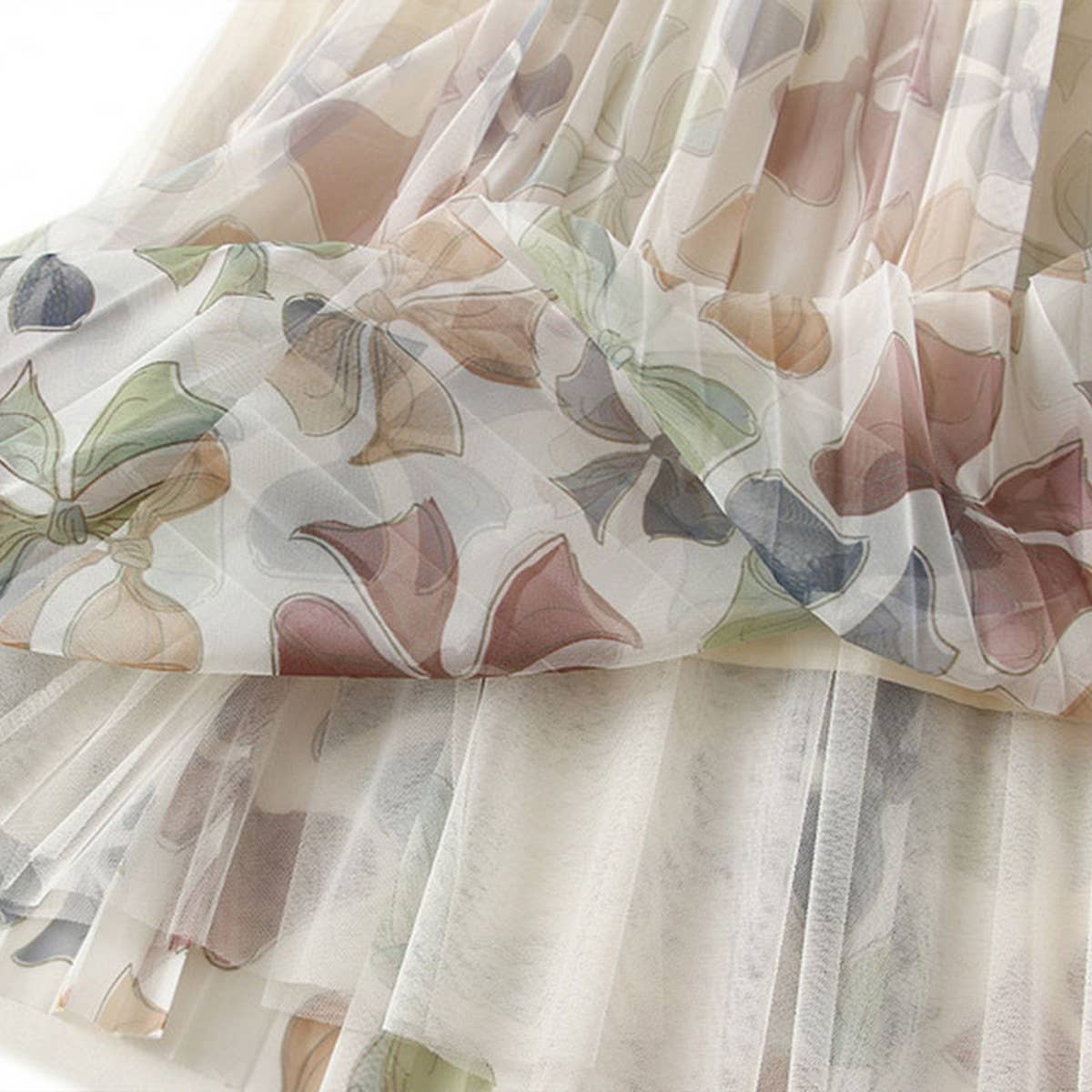 FLORAL PRINT TULLE PLEATED MIDI SKIRT_CWBMS0406