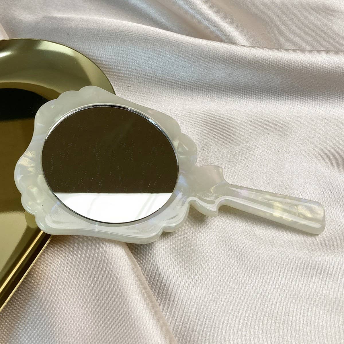 GEOMETRIC ACETATE HANDHELD MAKEUP MIRROR COMPACT_CWMM6386