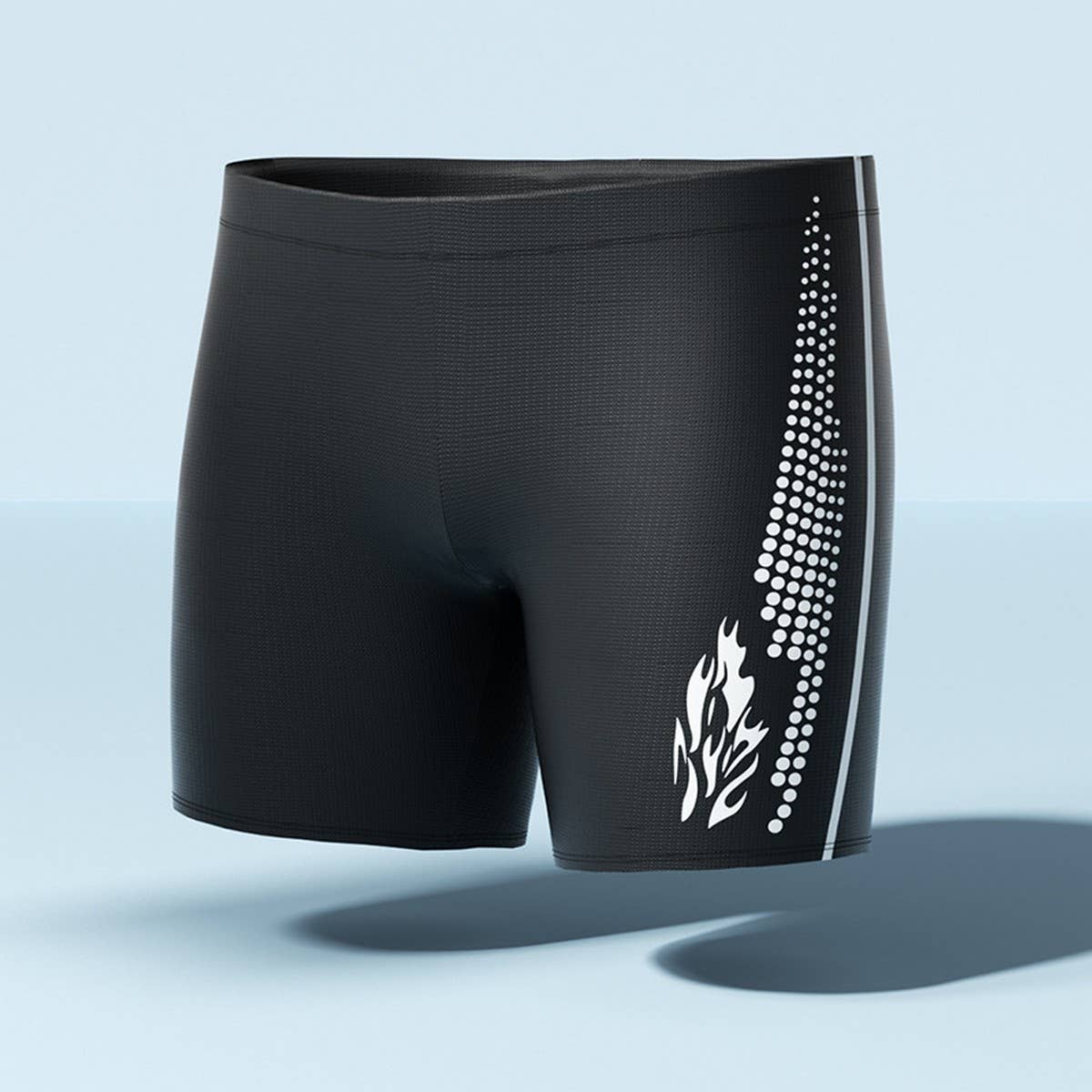 MENS HIGH WAIST QUICK DRY SWIM TRUNKS WITH LINER_CWMM6770