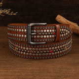 PUNK STYLE RIVET MUSHROOM STUD DIAMOND BELT_CWMM3949