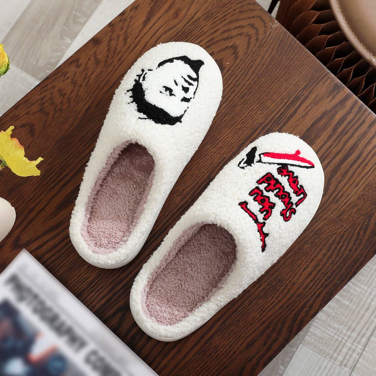 HALLOWEEN HORROR EMBROIDERED COTTON SLIPPERS_CWSHS0854