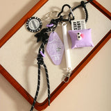 CARTOON EYE PILLOW KEYCHAIN WITH CHIP DETAIL_CWMM7816