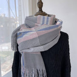 PLAID WOOL BLEND SCARF WINTER WRAP FOR WOMEN_CWASC1457