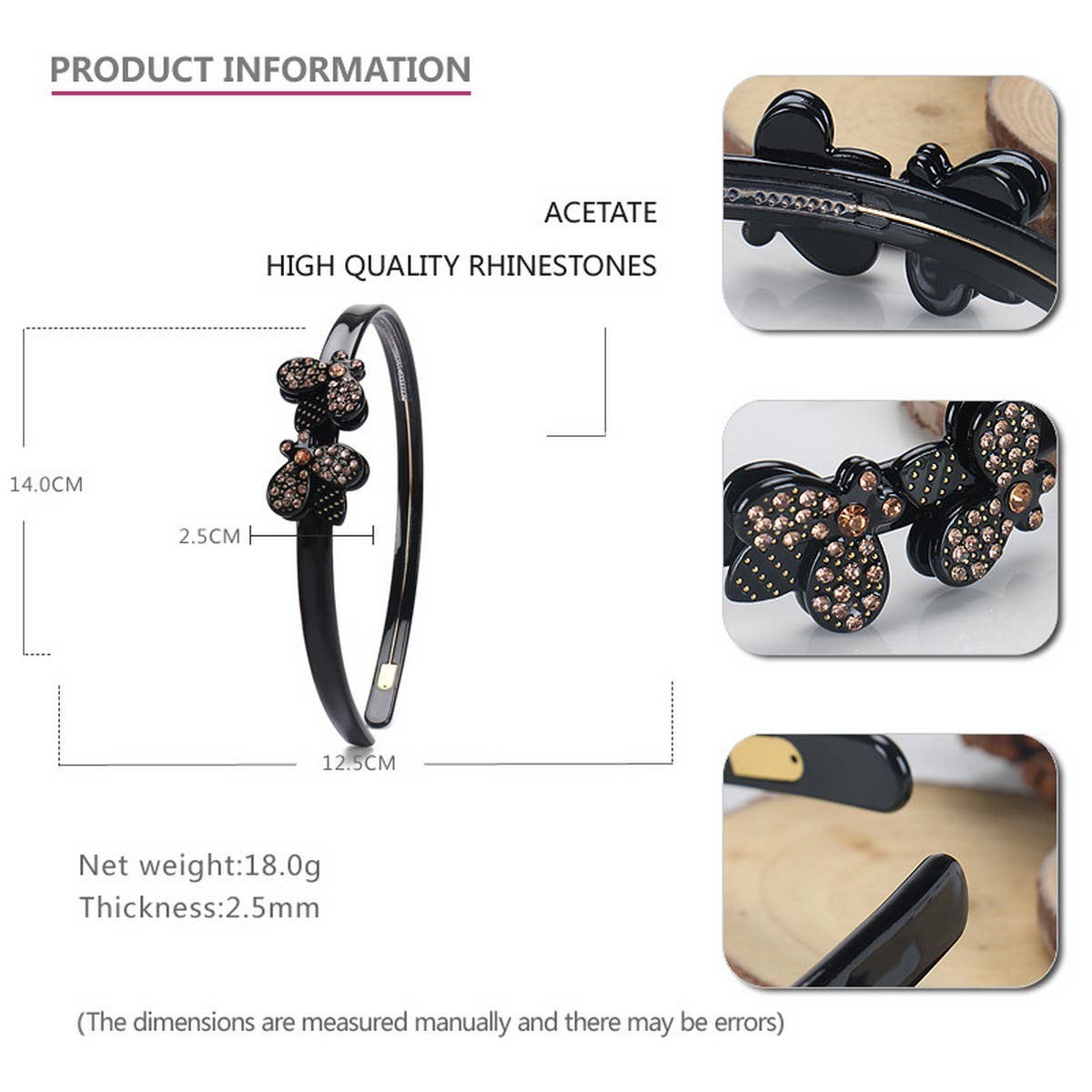 CUTE LITTLE BEE ACETATE DIAMOND HEADBAND_CWAHA4350