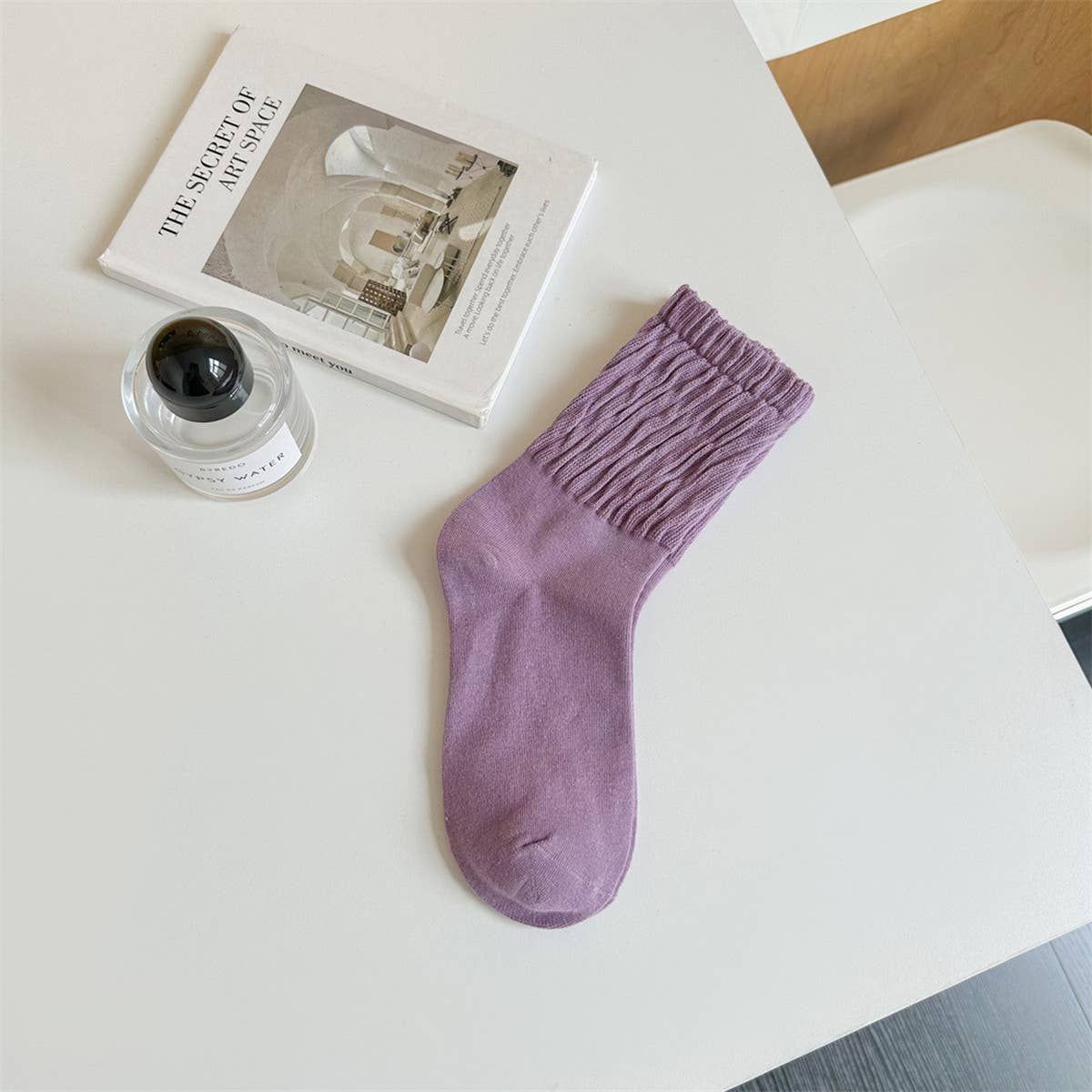 Women Solid Color Pile Socks Cotton Socks_Cwms0337