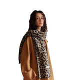LEOPARD JACQUARD TEDDY FLEECE SCARF WARM_CWASC2315