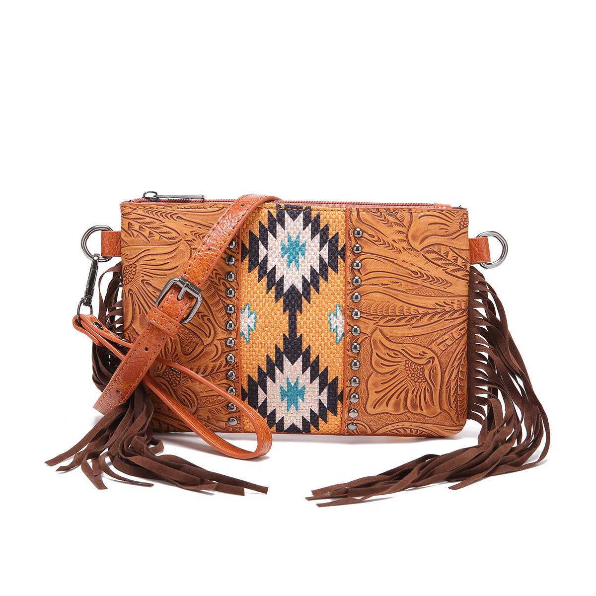 Vintage Print Western Bohemian Crossbody Bag_Cwab2580