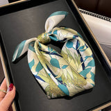 SCARF AUTUMN FLORAL LONG SILK NECK SCARF SHAWL_CWASC0565