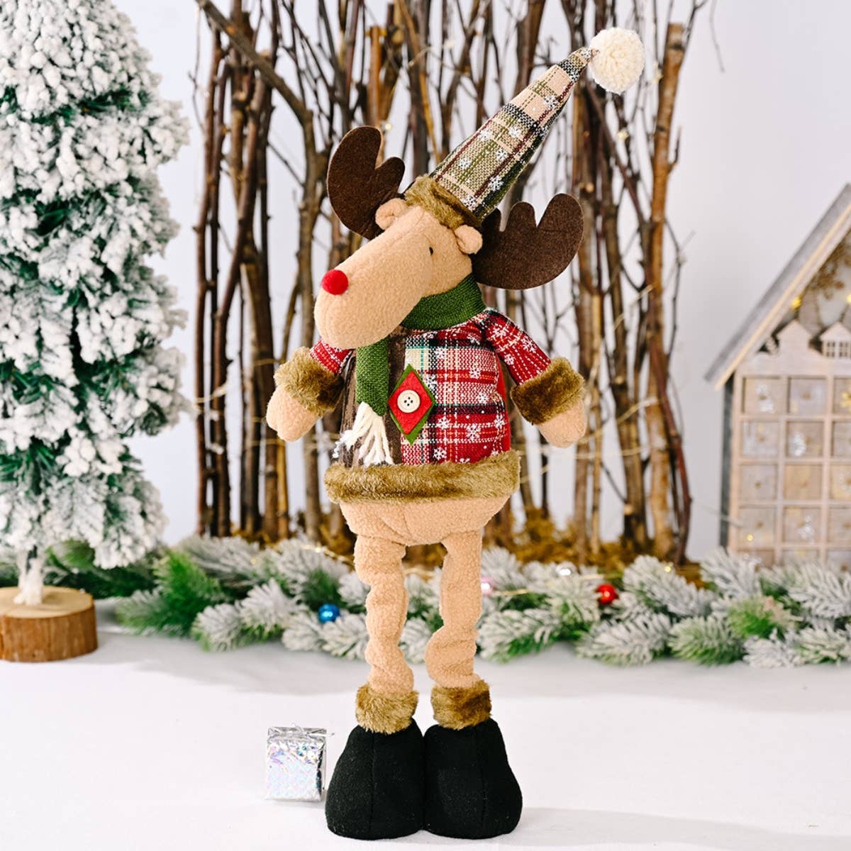 Cwmm2993_Santa Claus Snowman Deer Telescopic Figure