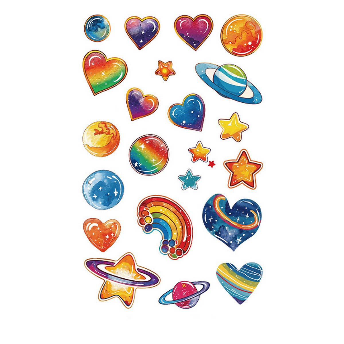 Whimsical Face Stickers Fruit Galaxy Tattoos_Cwmm8388