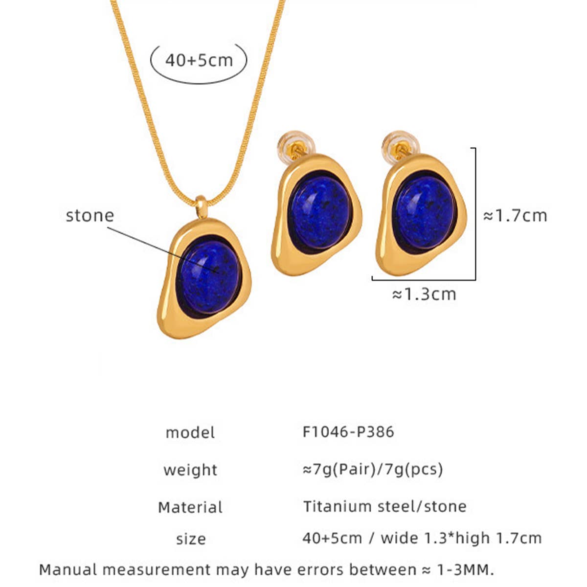 INLAID SAPPHIRE PENDANT NECKLACE JEWELRY_CWAJE1089