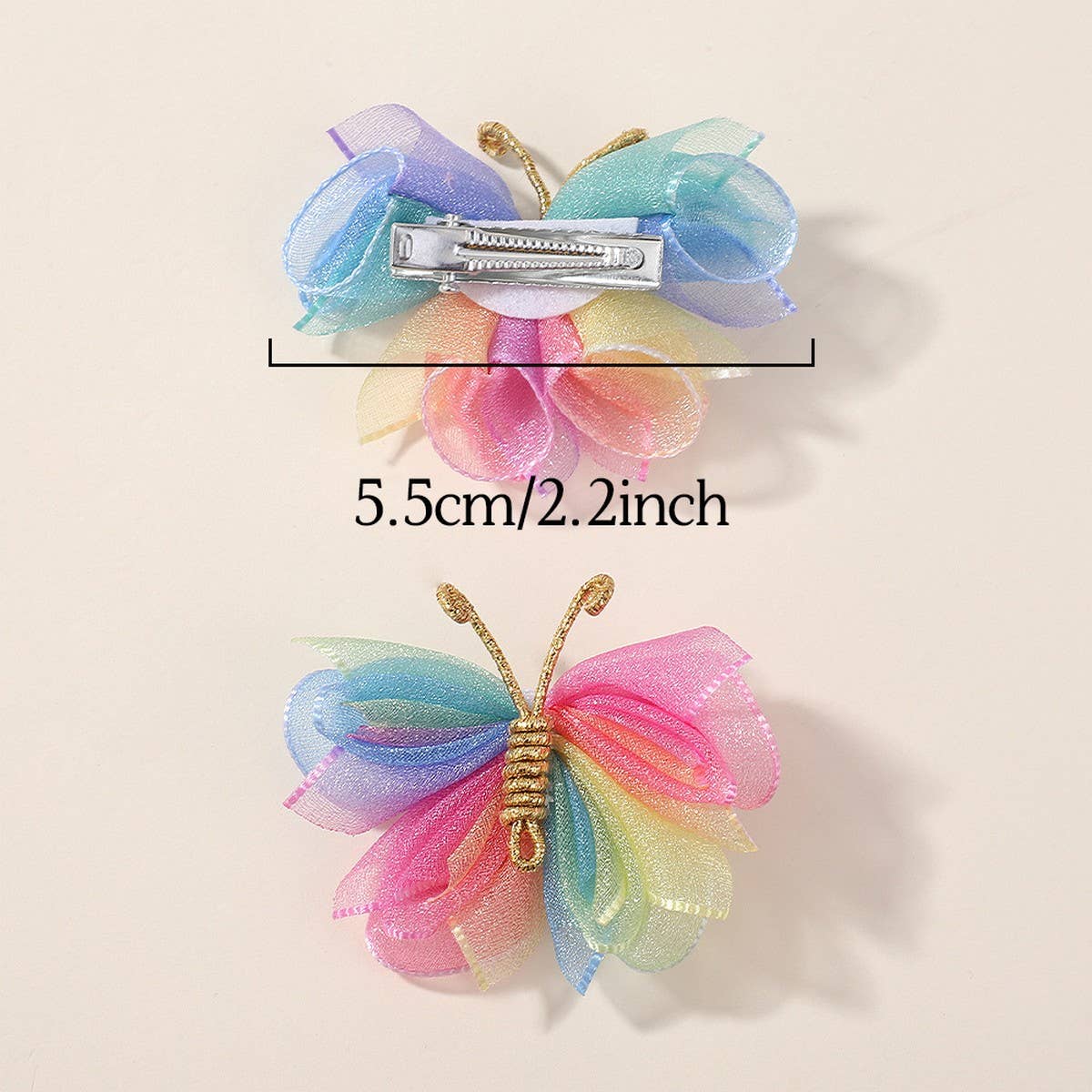 SHEER GRADIENT BUTTERFLY HAIR CLIP SET FOR GIRLS_CWAHA6746