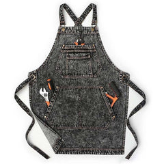 Cwmm1825_Denim Wash Multi-Functional Apron For Home Work