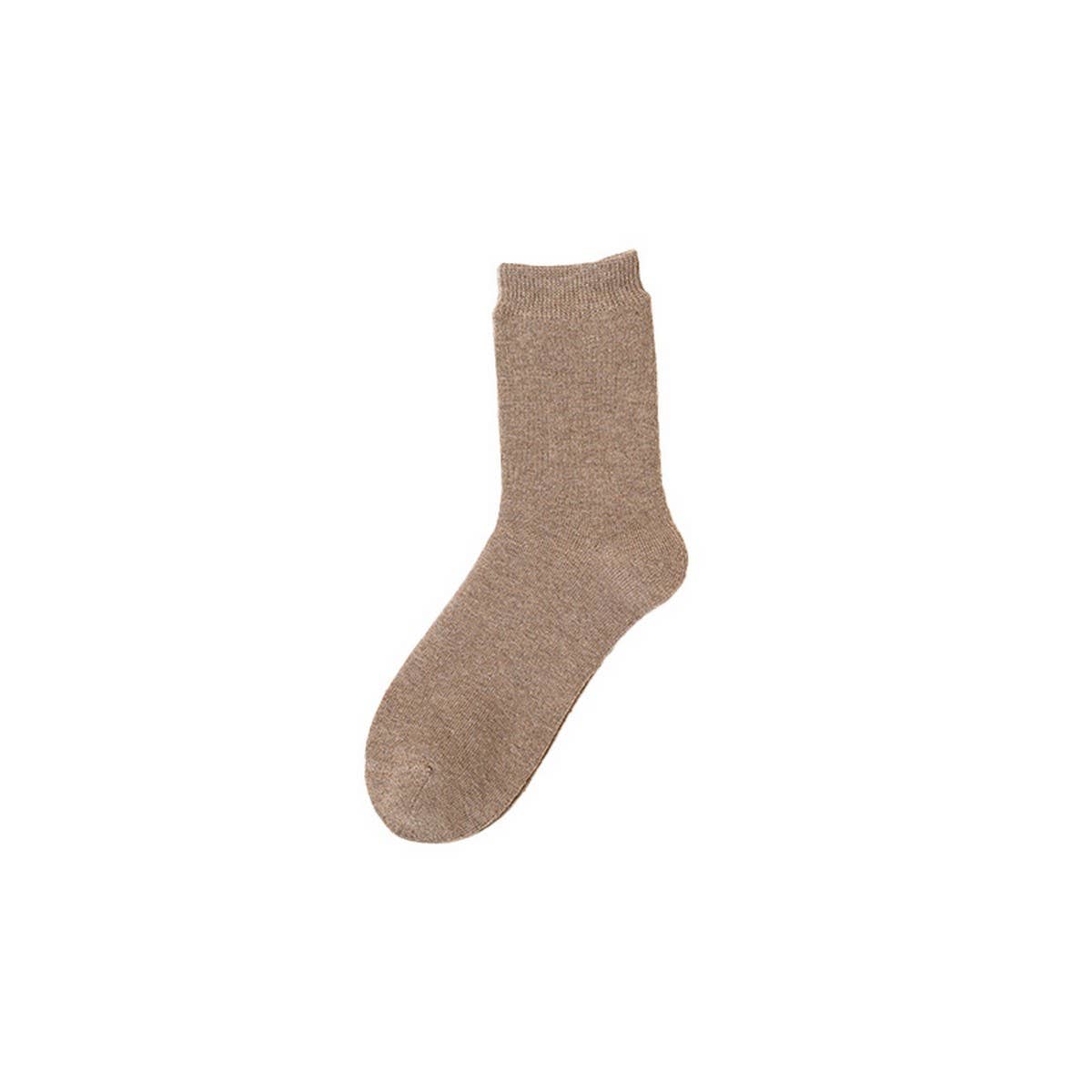 Thick Solid Wool Terry Crew Floor Socks_Cwms03363