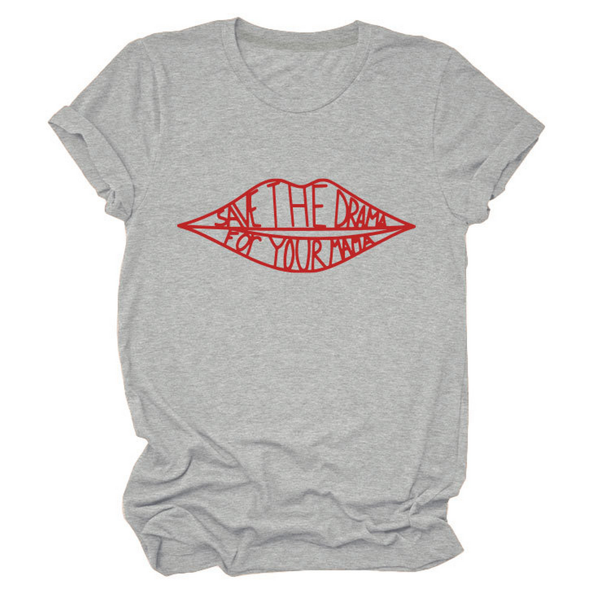 Womens Fashion Slogan Tee Crew Neck Short Sl Ve_Cwttsl0482