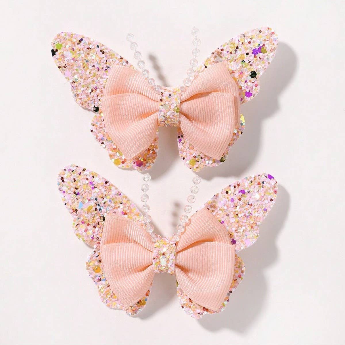 GLITTER BOW HAIR CLIPS SET FOR BABY GIRLS_CWAHA6754