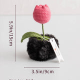 Cwmm9281_Tulip Knitted Cute Crochet Pot