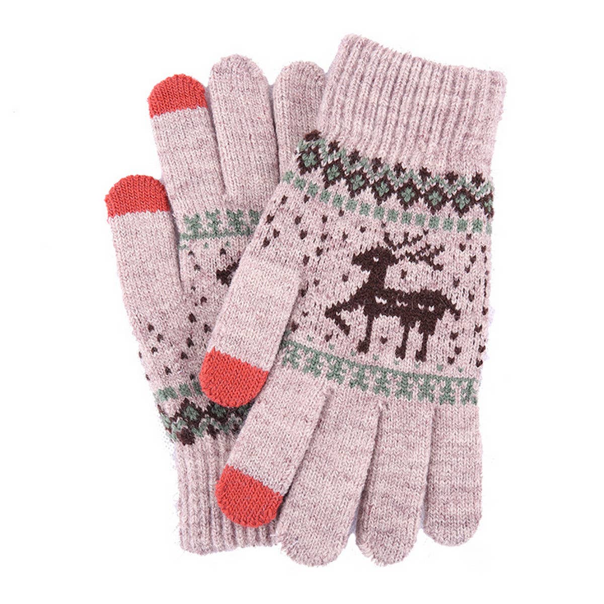 Women Warm Velvet Jacquard Gloves_Cwag0126