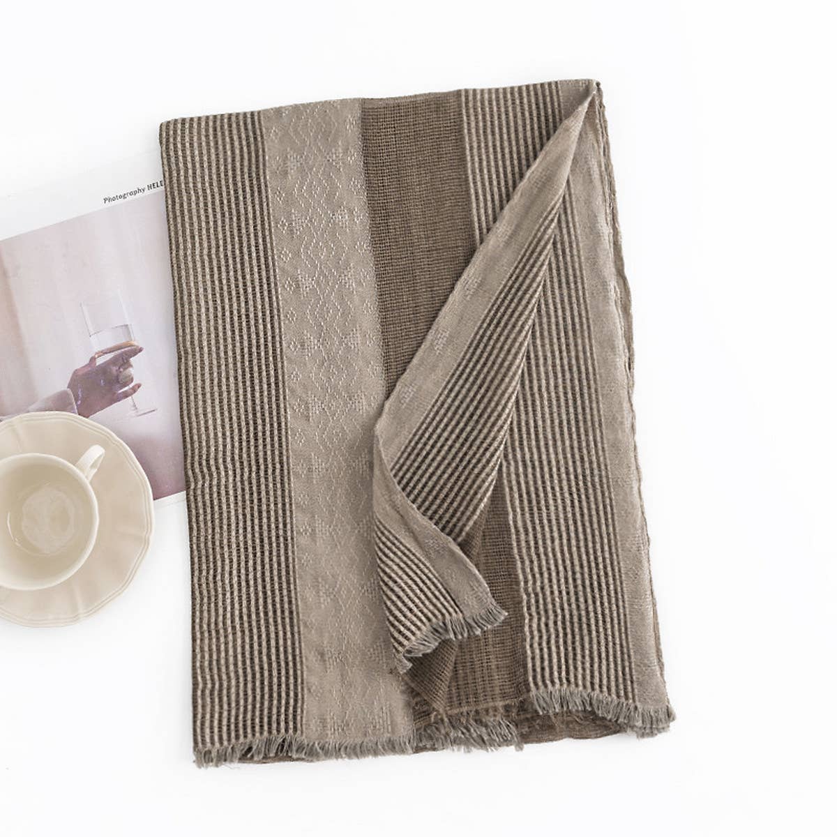 BOHO FAUX CASHMERE SCARF VINTAGE WRAP FOR WOMEN_CWASC1005