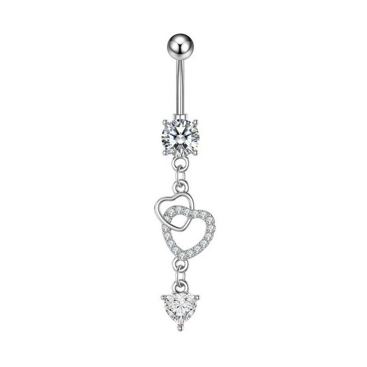FAN SHAPE CZ BELLY RING HYPOALLERGENIC STYLE_CWMM9198