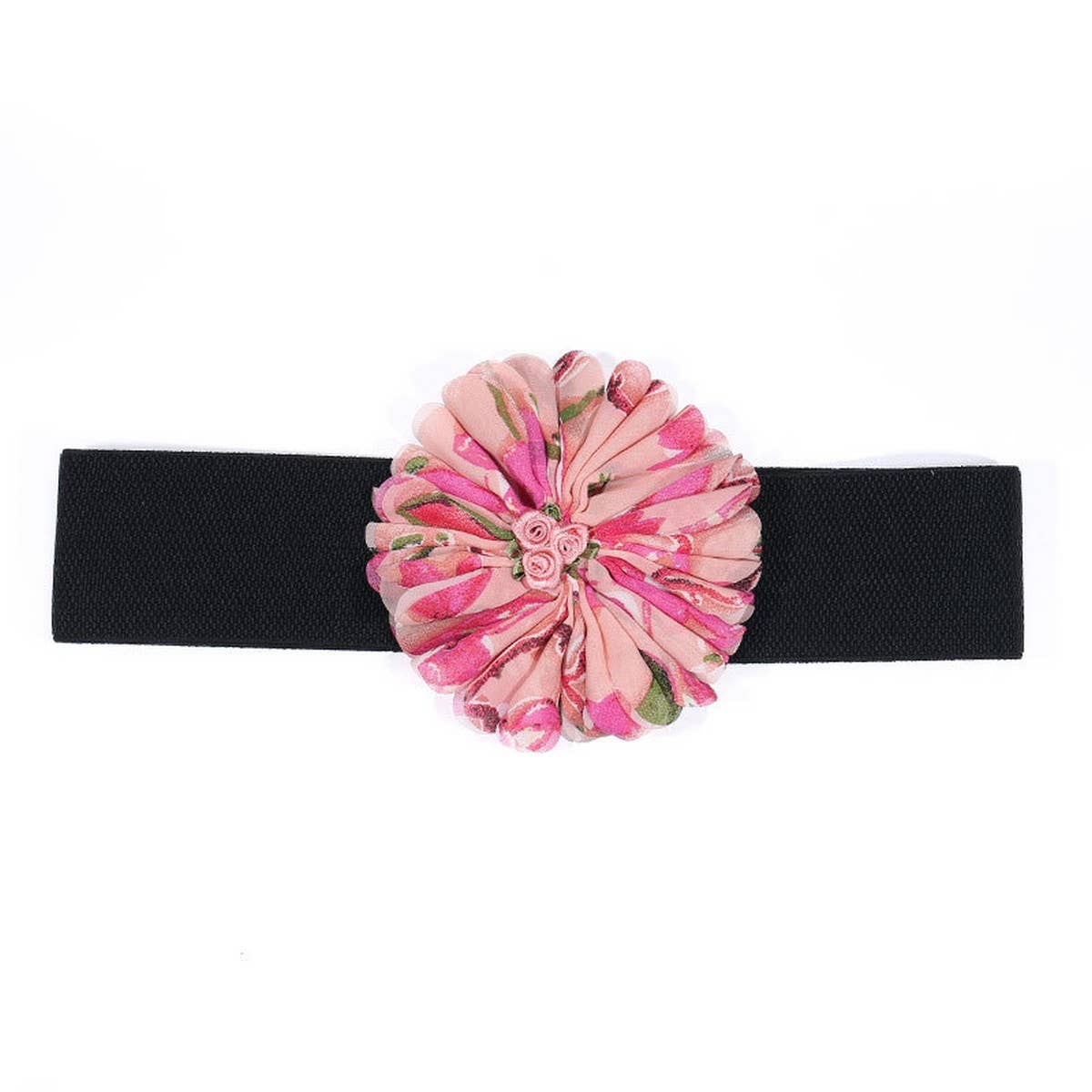 ELASTIC WIDE FLORAL WAIST BELT FOR DRESSES_CWMM6426