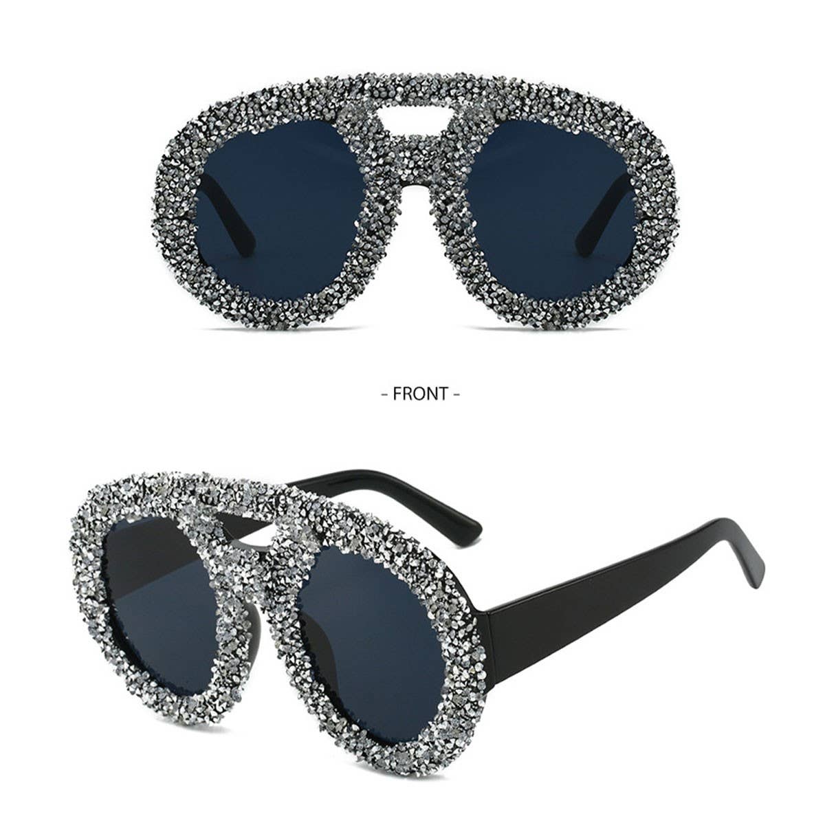 DOUBLE BEAM LARGE FRAME ROUND SUNGLASSES_CWASG0853