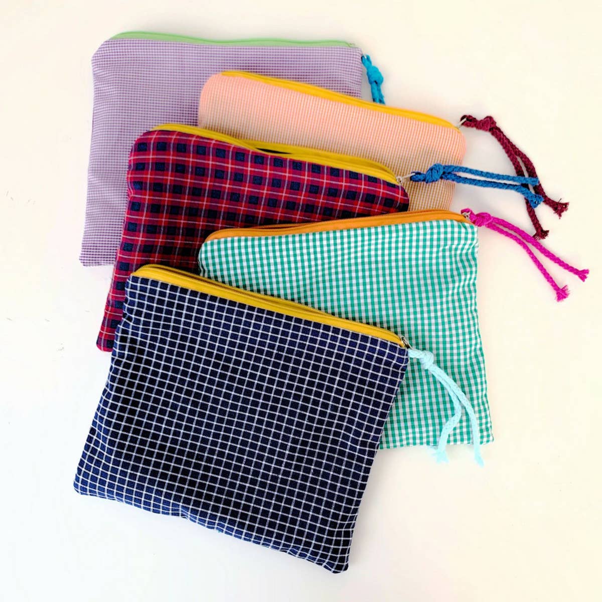 SIMPLE PLAID COLOR PENCIL CASE COSMETIC BAG_CWAB1038