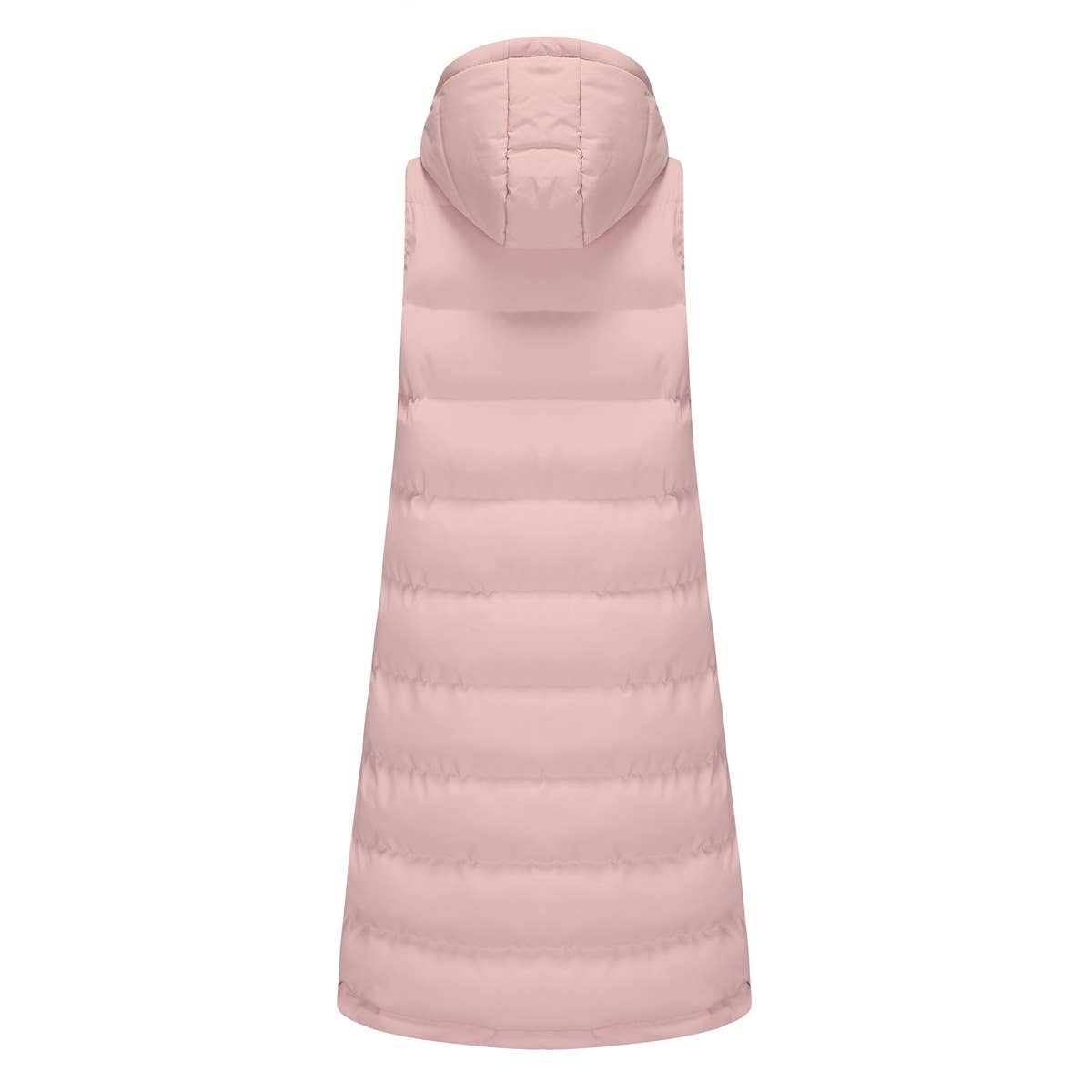 Solid-Color Hooded Sleeveless Cotton-Padded Vest