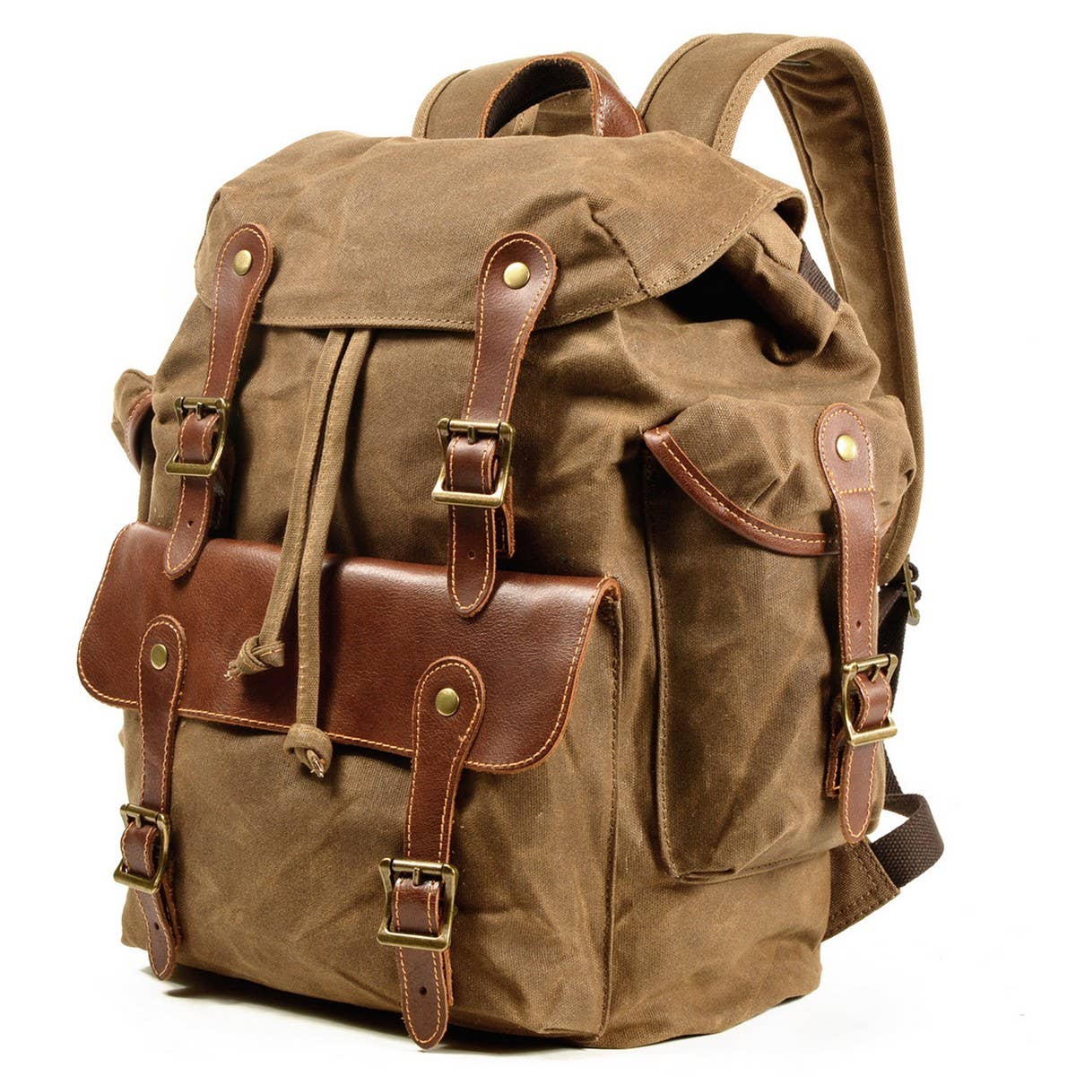 RETRO MILITARY CANVAS BACKPACK FOR MEN_CWAB5522
