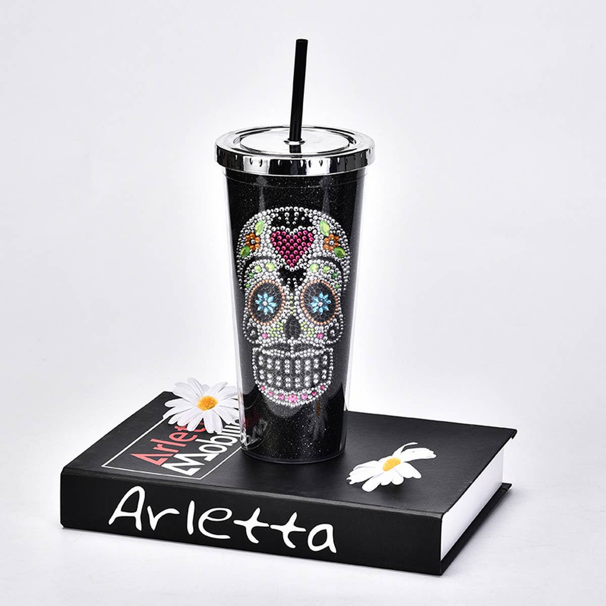 DOUBLE LAYER STRAW SKULL WATER CUP_CWMM0983