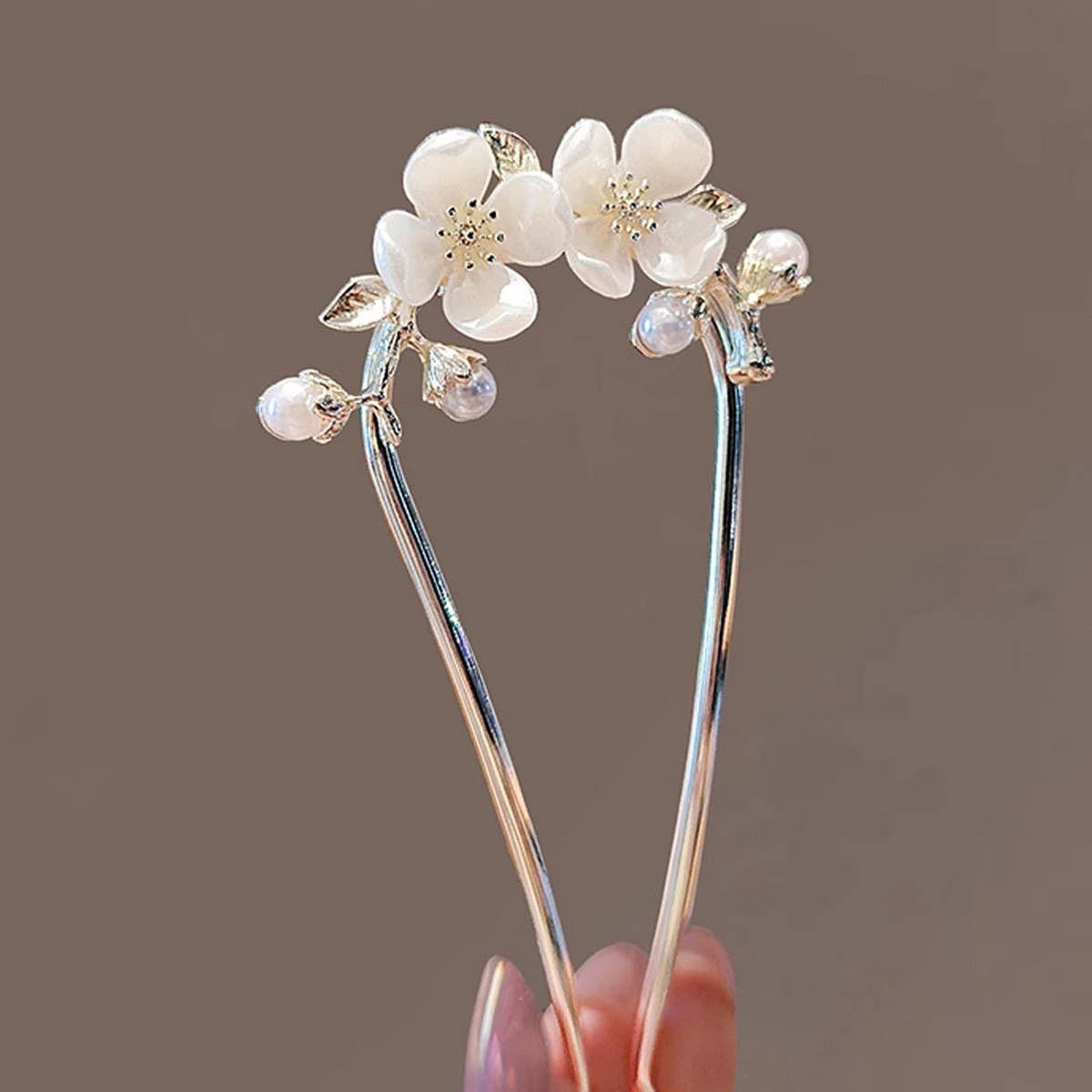PEARL CAMELLIA HAIR INSERT COMB HAIRPIN_CWAHA4664