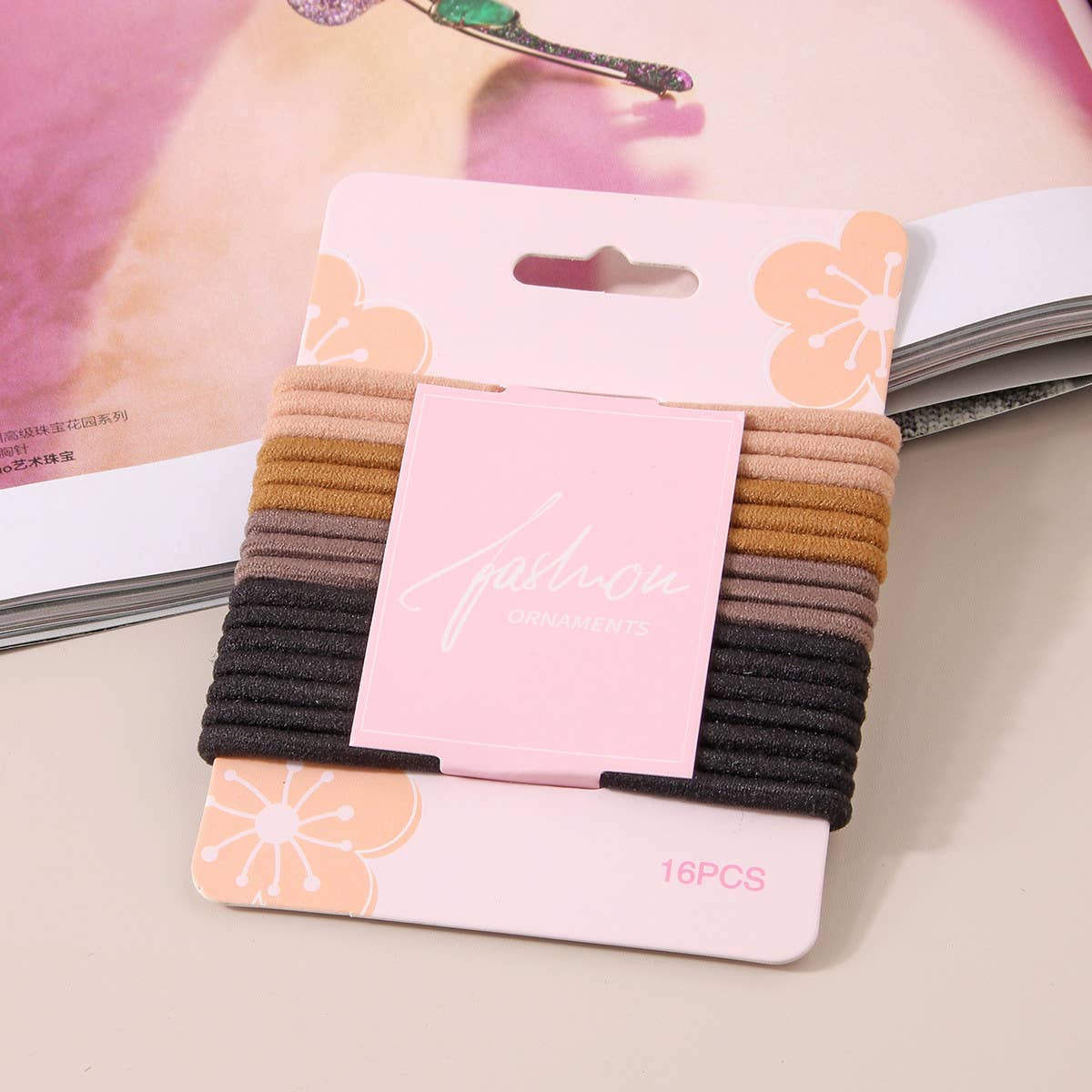 SIMPLE HAIR TIE 16PCS SET_CWAHA0488