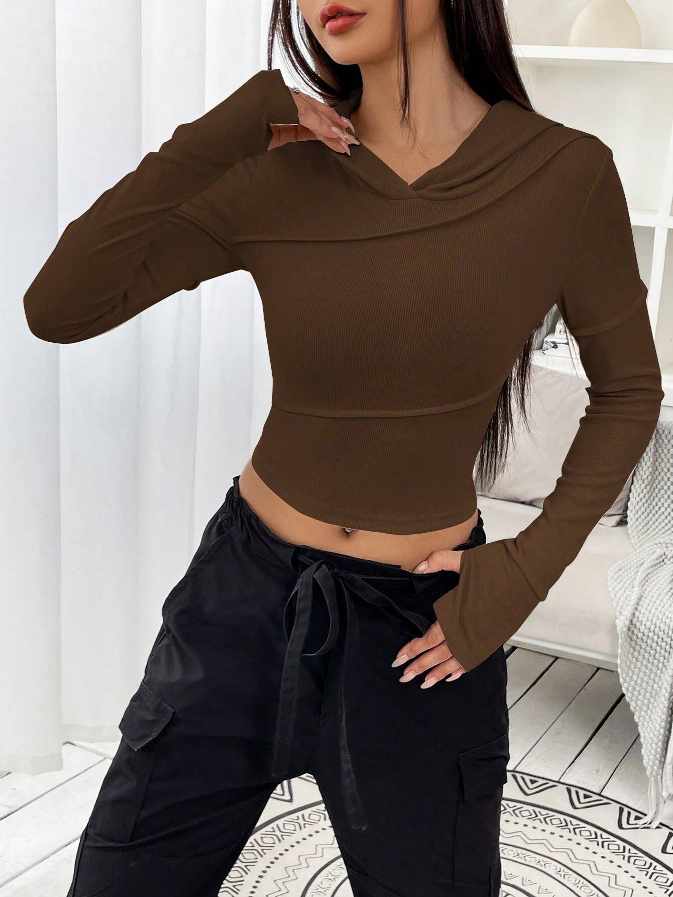 V-Neck Hoodie Slim-Fit Base Hoodie