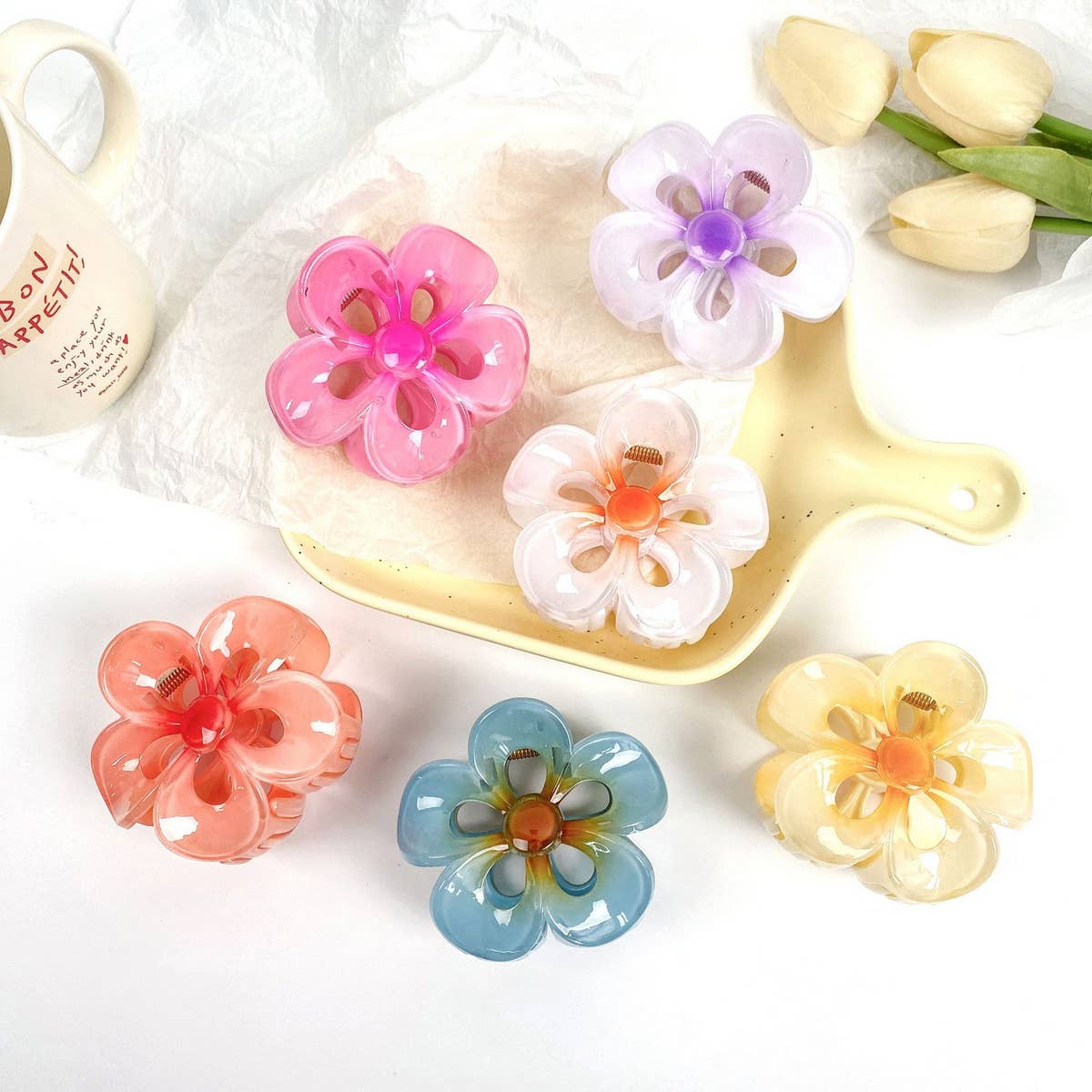 COLORFUL PLUMERIA HAIR CLAW SWEET FLORAL CLIP_CWAHA1010